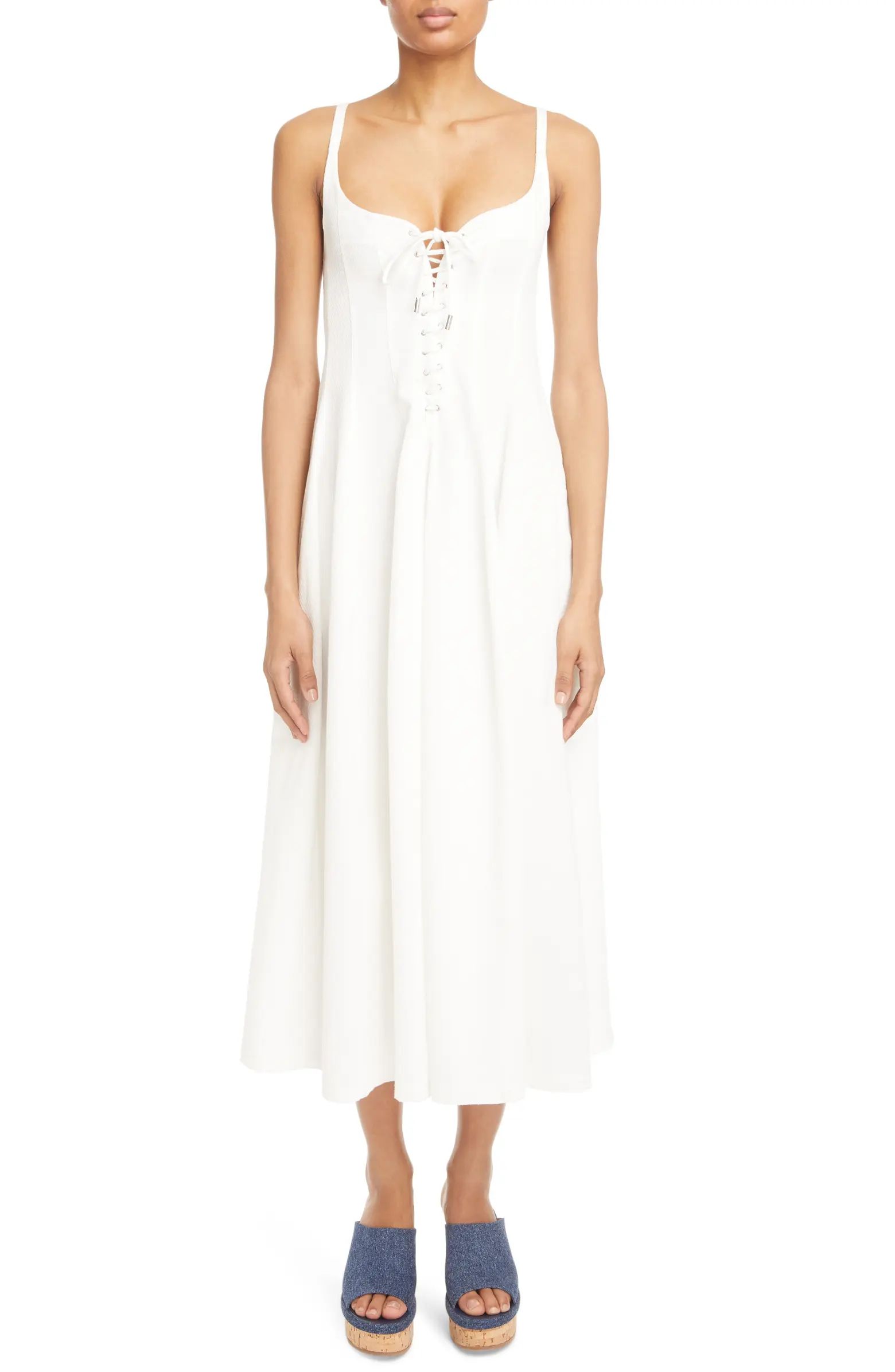 Lace-Up Cotton Dress | Nordstrom