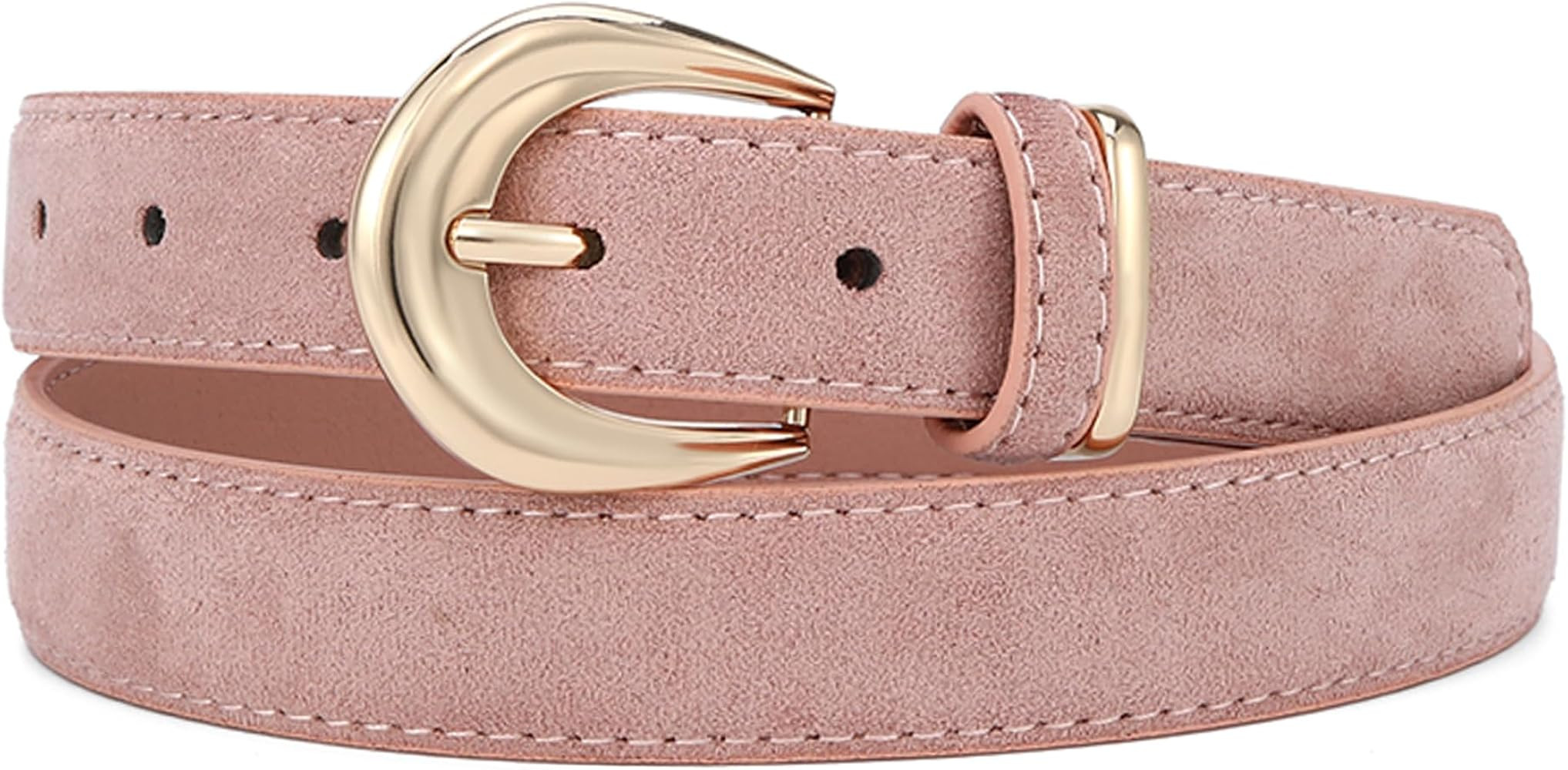 Earnda Suede Belts for Women Jeans Dresses Casual Wear Elegant Ladies Waist Belt with Gold Buckle | Amazon (US)