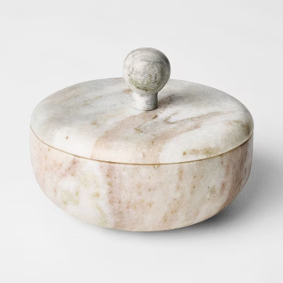 5" Round Marble Box Natural - Threshold™ designed with Studio McGee | Target