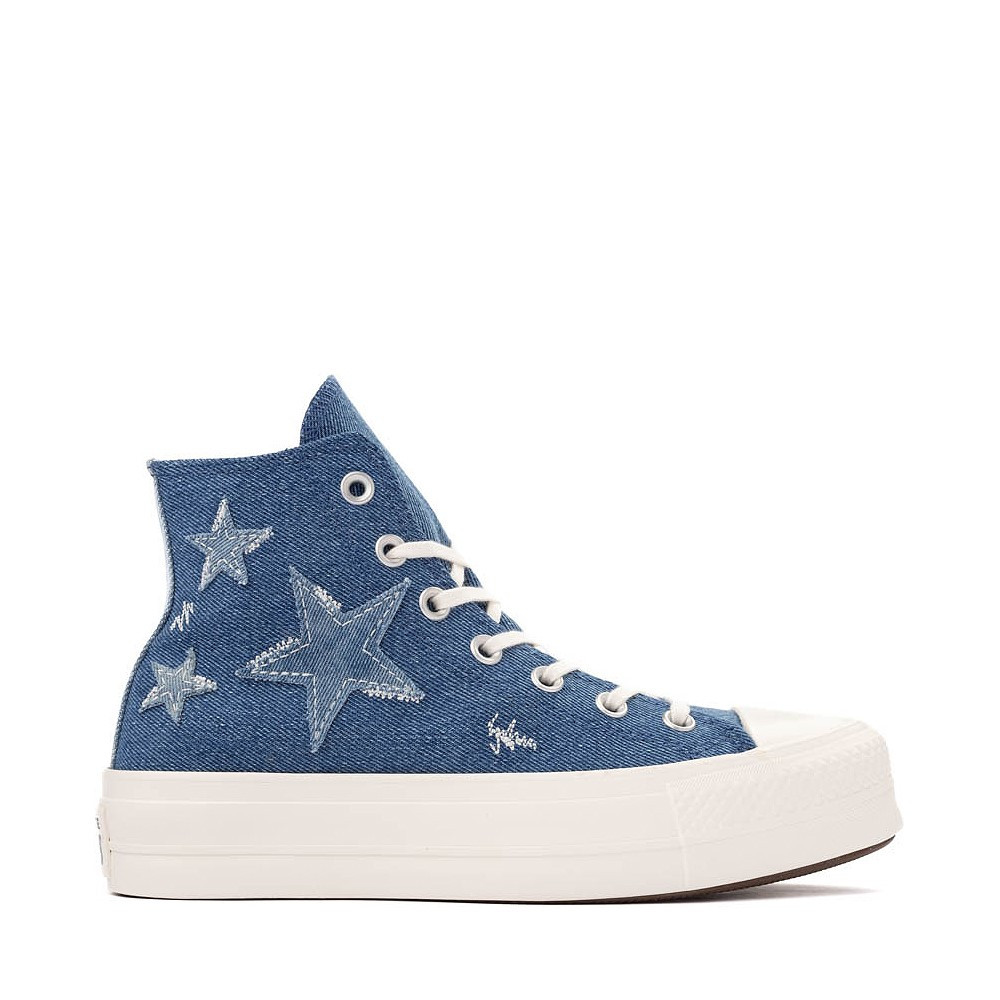 Womens Converse Chuck Taylor All Star Lift Denim High-Top Sneaker - Navy / Egret | Journeys