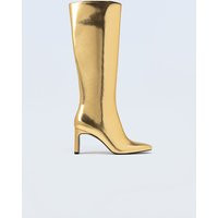 Stradivarius Metallic High-Heel Boots Gold 6 | Stradivarius (UK)
