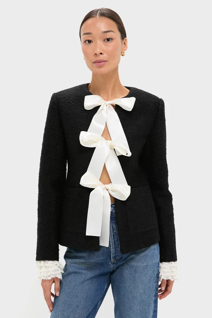 Black Seraphine Solid Bow Jacket | Tuckernuck (US)