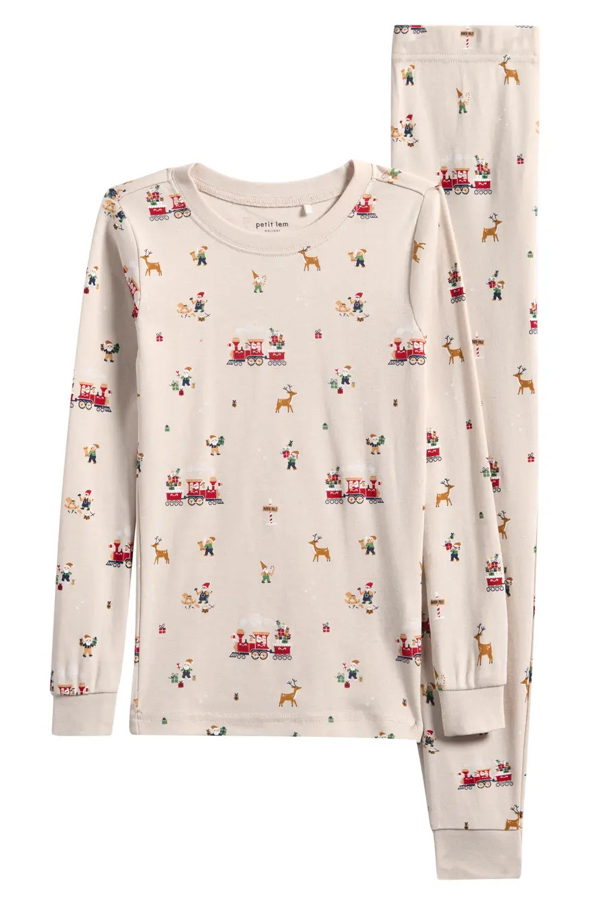 Petit Lem Kids' Santa Workshop Fitted Two-Piece Pajamas | Nordstrom | Nordstrom