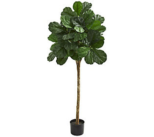 5' Fiddle Leaf Fig Artificial Tree by Nearly Na tural | QVC