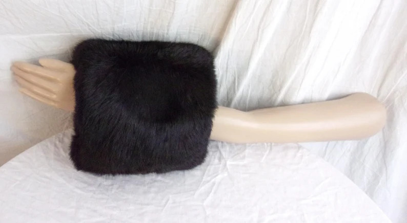 Vintage 1950s Fur Muff Black Rabbit Fur Caroling Accessory - Etsy UK | Etsy (US)