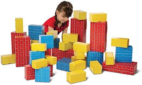 Melissa & Doug Jumbo Extra-Thick Cardboard Building Blocks - 40 Blocks in 3 Sizes | Amazon (US)