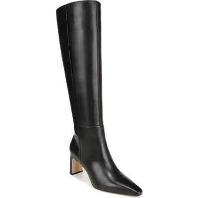 Sam Edelman Sylvia Knee High Boot in Black Leather at Nordstrom, Size 6 | Nordstrom