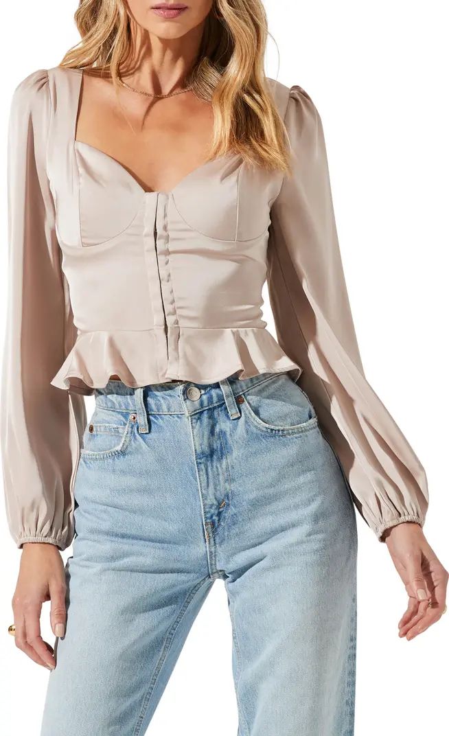 Satin Peplum Top | Nordstrom