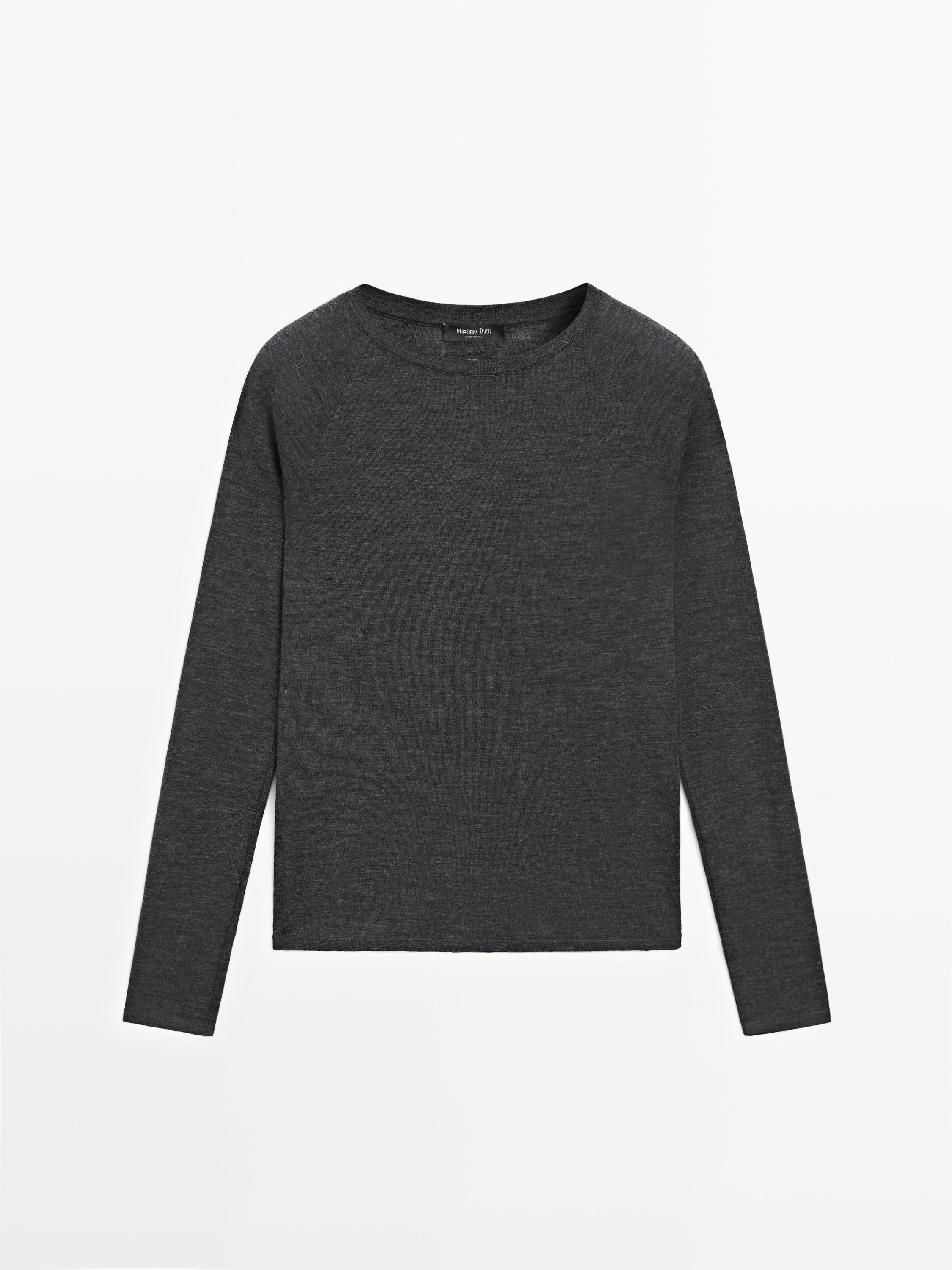Wool T-shirt with raglan sleeves | Massimo Dutti UK