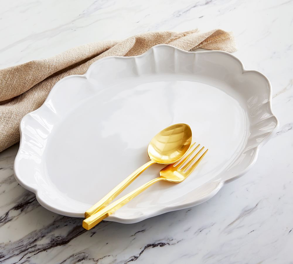 Monique Lhuillier Juliana Scalloped Serving Platter | Pottery Barn (US)