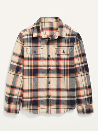 Built-In Flex Flannel Utility Pocket Shirt For Boys | Old Navy (US)