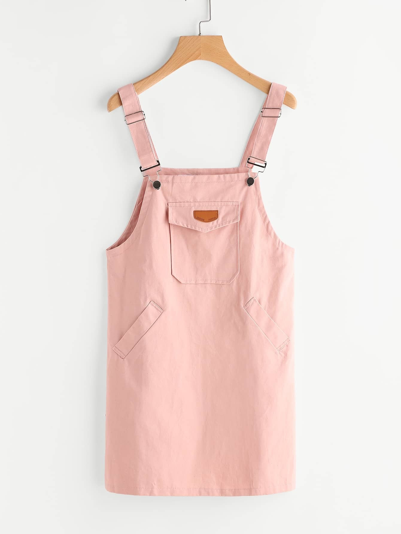 Patch Detail Pinafore Dress | ROMWE
