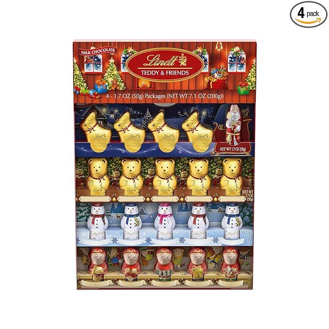 Lindt TEDDY & FRIENDS Holiday Milk Chocolate Candy, 7.1 oz. 4-pack (2023) | Amazon (US)