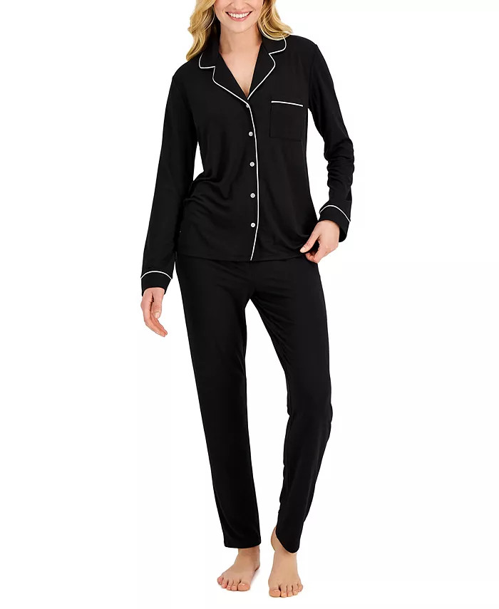 Alfani Women's Ultra-Soft Printed Packaged Pajama Set, Created for Macy's & Reviews - All Pajamas... | Macys (US)