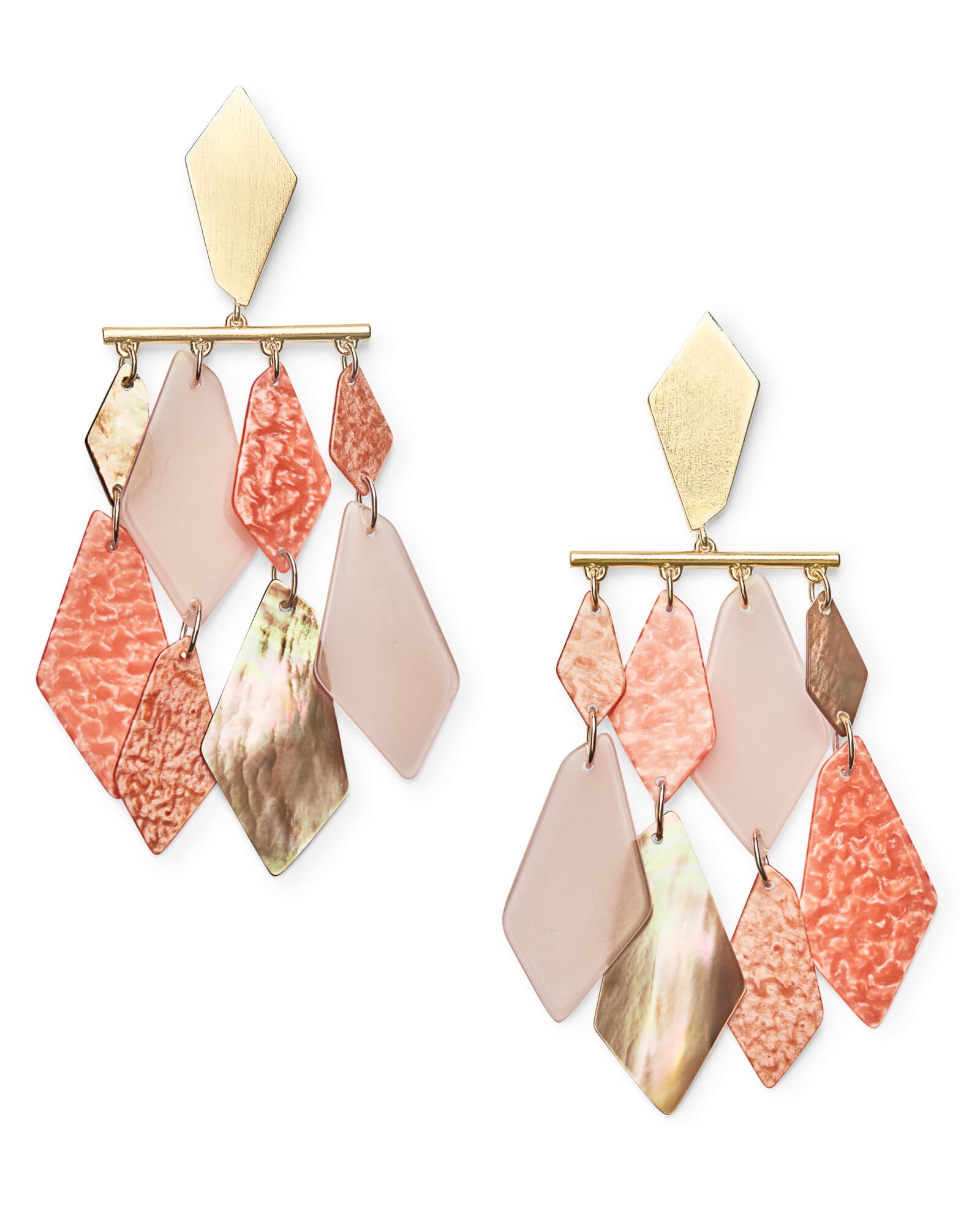 Hanna Gold Statement Earrings in Peach Mix | Kendra Scott