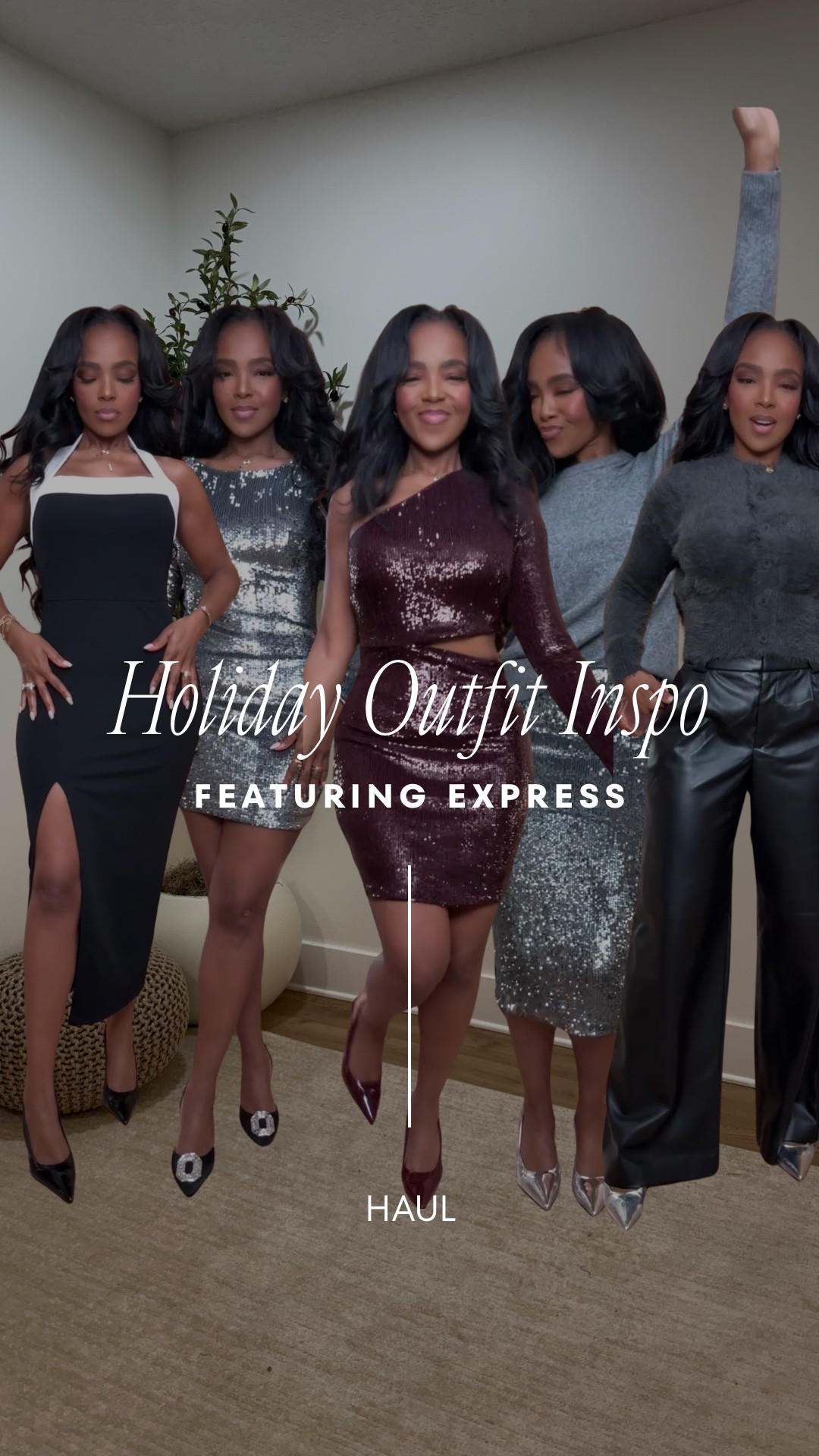 Holiday party inspo featuring Express — sequins, satin, metallics, and luxe textures for every event on your calendar.

Here’s how everything fits:
• Black halter gown: cut big I sized down (XS). Perfect for formal dinners or black-tie nights.
• Silver sequin mini: Body-hugging, lots of stretch (S). Great for NYE or cocktail hour.
• Burgundy asymmetric sequin dress: TTS (S), curve-friendly with adjustable side ruching. Perfect for holiday parties.
• Silver knit sweater: cut big I sized down with light stretch (XS) — dress it up or keep it cozy.
• Vegan leather trousers: TTS (2 Long), structured and super flattering.

holiday party, NYE outfit, winter glam, holiday dresses, sequin outfit, Express finds.

Size small I’m 5’4 | 140lbs | 36D -27 -40  IG & YT: kirasfashionfinds TT: kiraabboud 

Follow for more shoppable holiday outfit inspo 🤍

#Outfitinspiration #fashionstyle #outfit #outfitideas #autumn #fallfashion #simpleoutfit #fall #momoutfit #casualoutfit #streetwear @express #expresspartner #dresstoexpress

#LTKHoliday