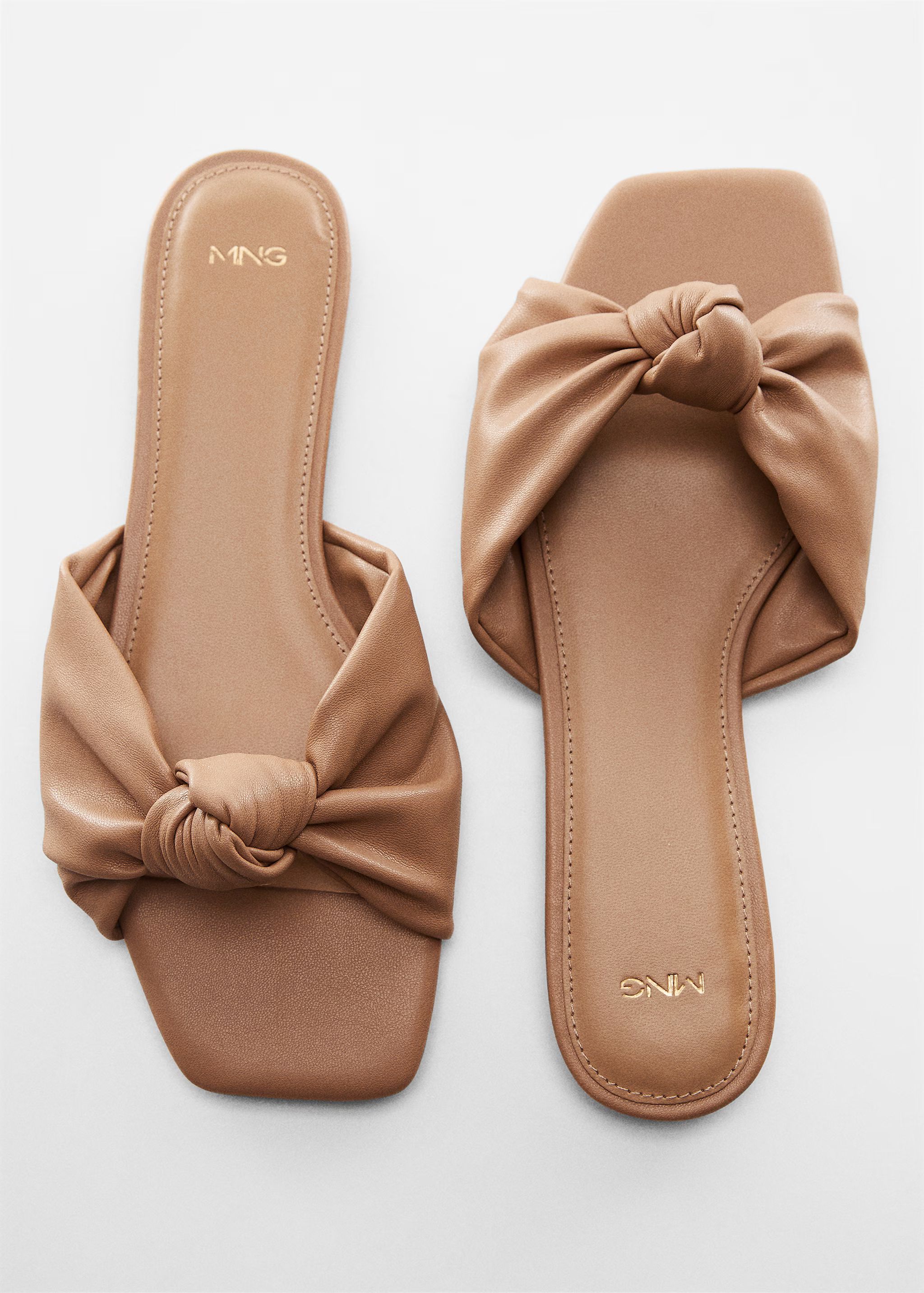 Square-toe sandals with knot detail | MANGO (US)