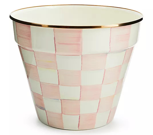 MacKenzie-Childs Rosy Check Extra Large GardenPot | QVC