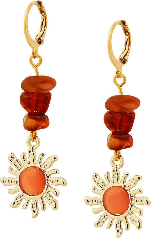 Sacina Boho Hippie Gothic Crystal Celestial Sun Earrings, Boho Earrings, Hippie Jewelry, Christma... | Amazon (US)