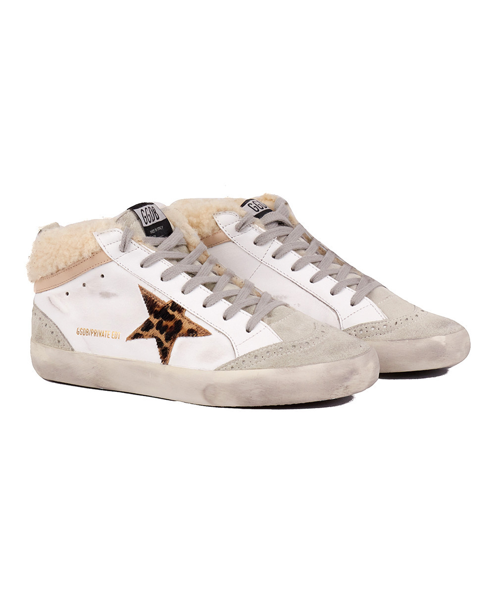 Golden Goose Women's Sneakers WHITE - White & Beige Mid Star Leather Hi-Top Sneaker - Women | Zulily