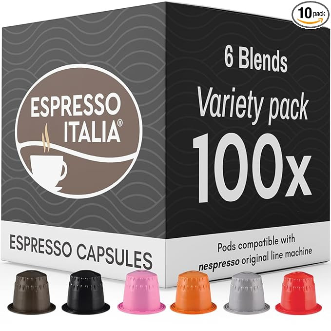 ESPRESSO ITALIA Capsules Compatible with Nespresso Machines, 100 Count - VARIETY PACK, Italian Co... | Amazon (US)