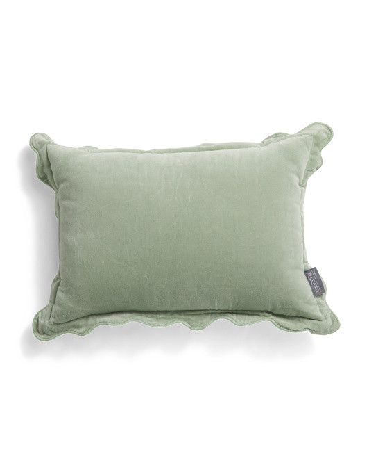 14x20 Velvet Scalloped Edge Pillow | TJ Maxx