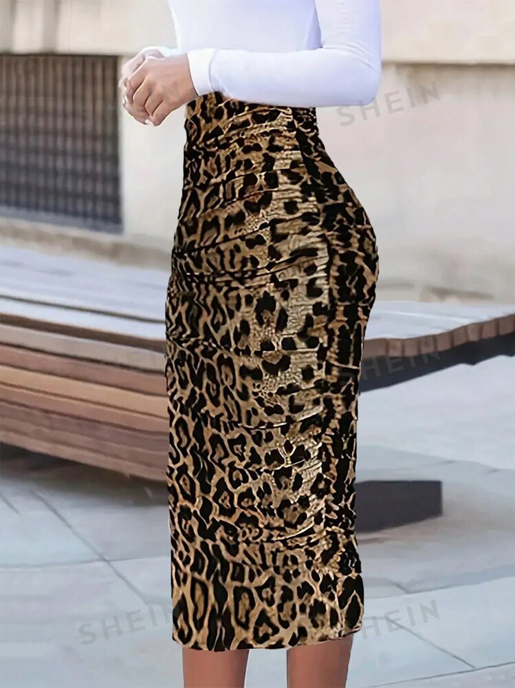 SHEIN Slayr Women Summer Fashionable Leopard Print Bodycon Skirt | SHEIN
