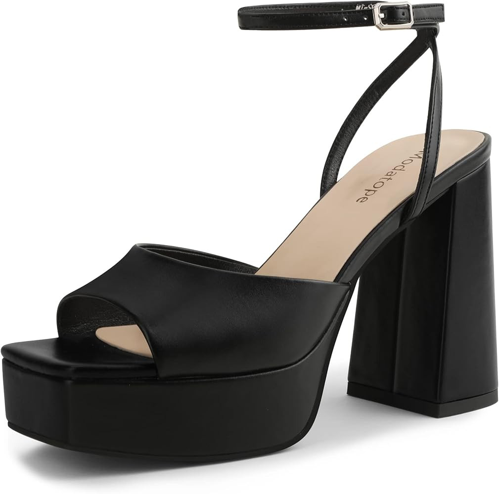 Modatop Platform Heels for Women Platform Sandals Womens Chunky Heel Open Toe Pumps Ankle Strap W... | Amazon (US)