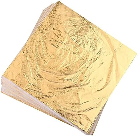 100pcs Imitation Gold Leaf for Arts, Gilding Crafting, Painting, Furniture Decoration, Imitation ... | Amazon (US)