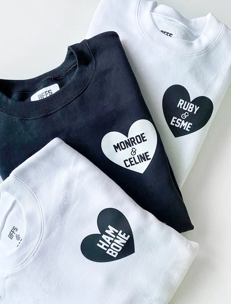 HEART U MOST 3 Personalized Name Sweatshirt Mom Gift - Etsy | Etsy (US)