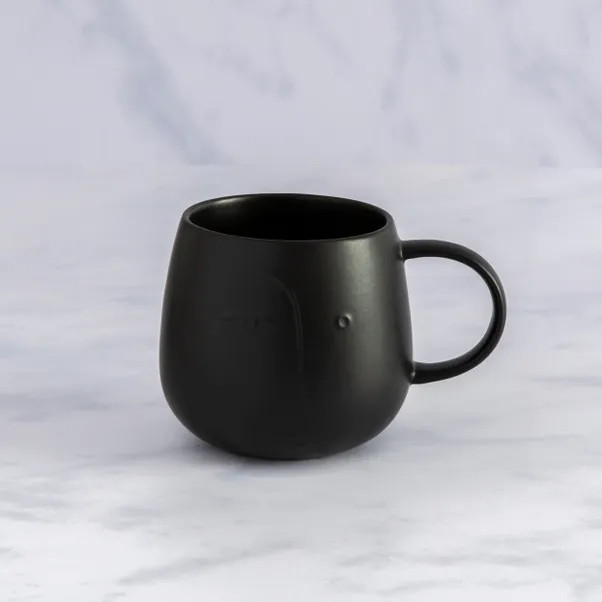 Black Embossed Face Mug | Dunelm (migrated)