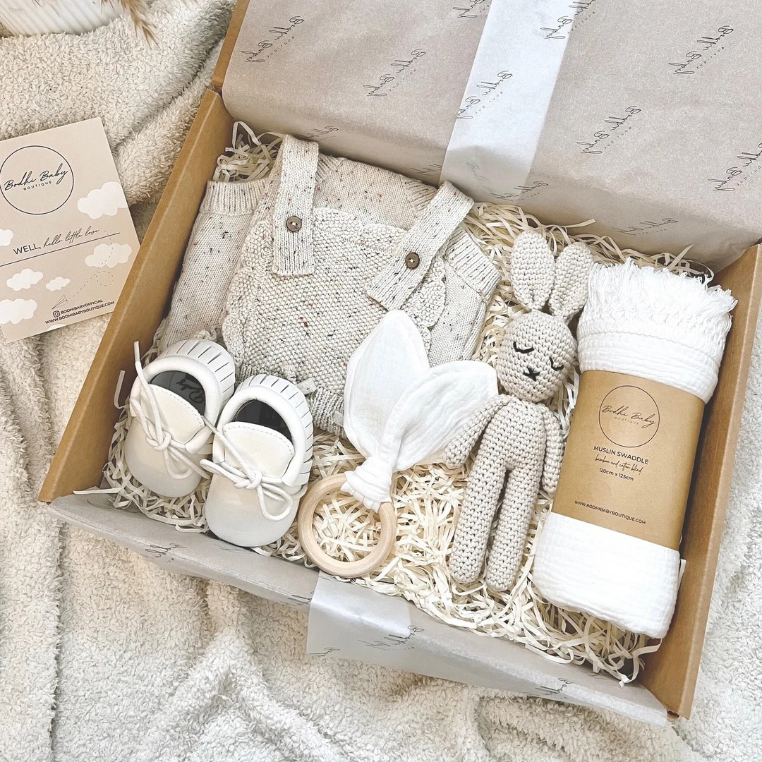 Baby Gift Box, Personalized Gift, Gender Neutral Baby Gift Set, Baby Shower Gift Box, Newborn Gif... | Etsy (US)