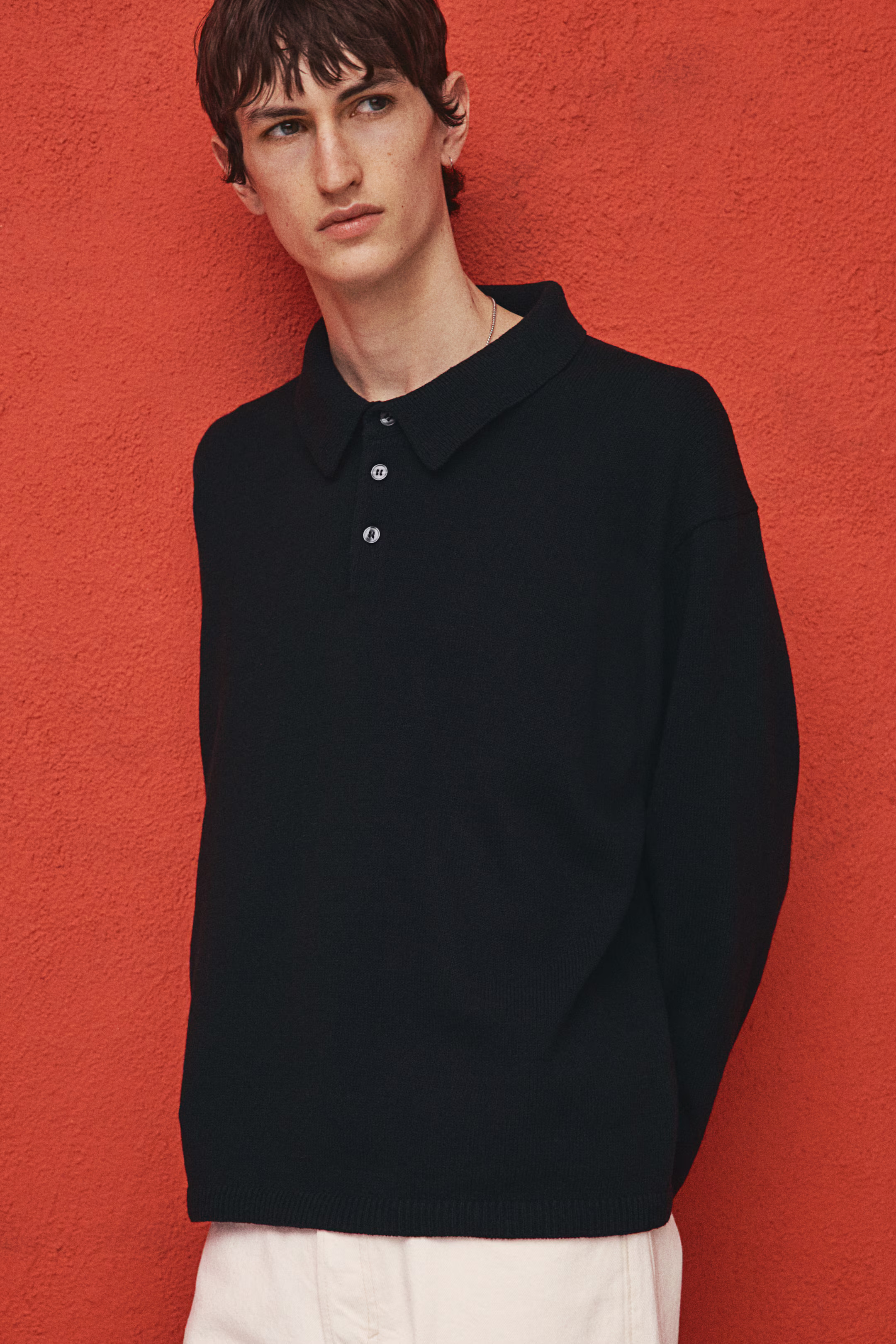 Loose-Fit Fine-Knit Polo Shirt | H&M (US + CA)