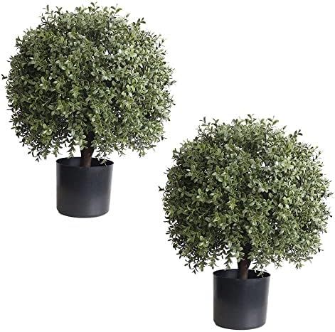 24''T 18''D Artificial Trees for Outdoors Set of 2 Potted Bushes Home Decor Artificial Topiariy T... | Amazon (US)