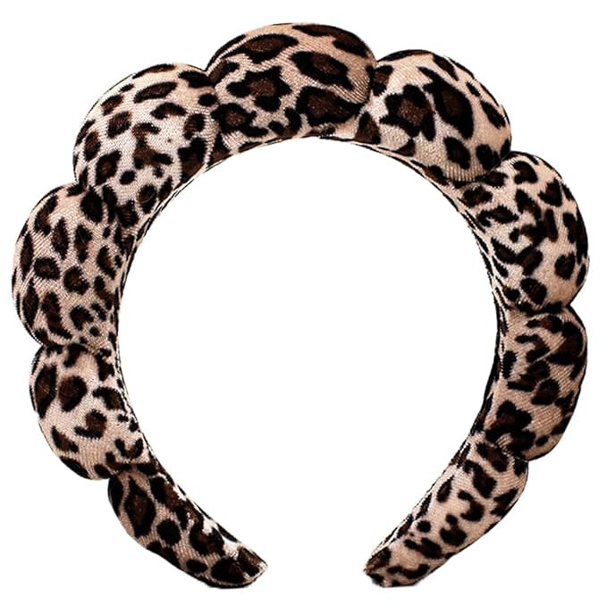 Spa Headbands for Washing Face or Makeup, Sponge Bubble Skincare Headbands, Puffy Terry Cloth Hai... | Amazon (US)