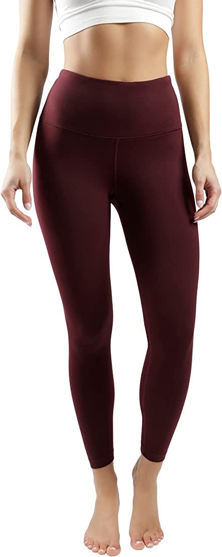 90 Degree By Reflex Ankle Length High Waist Power Flex Leggings - 7/8 Tummy Control Yoga Pants | Amazon (US)