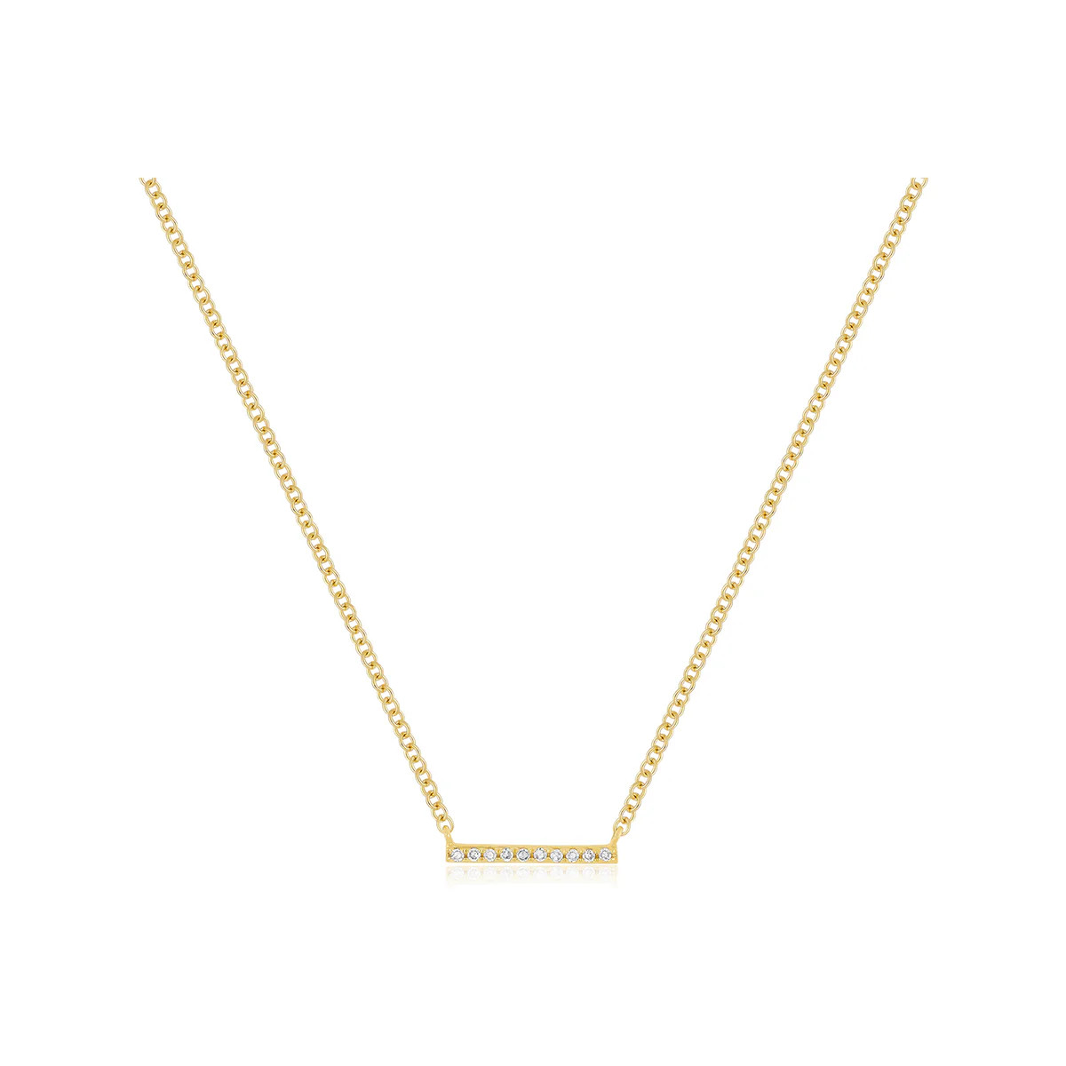 Diamond Mini Bar Necklace | EF Collection