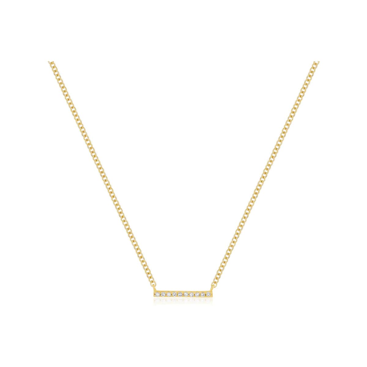 Diamond Mini Bar Necklace | EF Collection