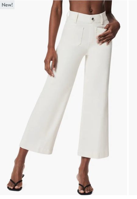 Cropped wide leg jeans in off white for a spring or summer outfit 

#LTKmidsize #LTKSeasonal #LTKover40