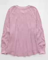 AE Big Hug Notch Neck Waffle Sweatshirt | American Eagle Outfitters (US & CA)