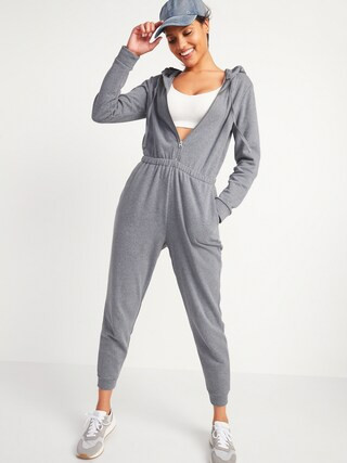Cozy Zip-Front Hoodie Jumpsuit for Women | Old Navy (US)