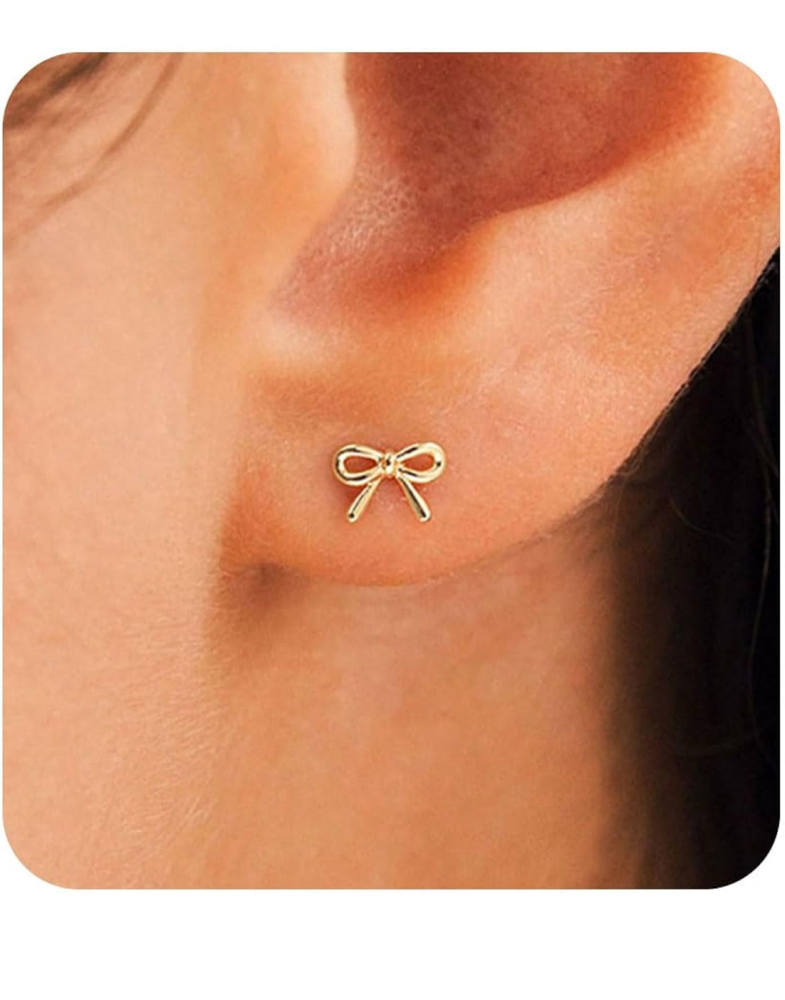 HANLI Gold Studs Earrings for Women - 14K Gold Plated Bow Stud Earrings for Women Small Ribbon Stud Earrings Coquette Bow Earrings for Women Trendy Jewelry

#LTKStyleTip #LTKHoliday #LTKGiftGuide
