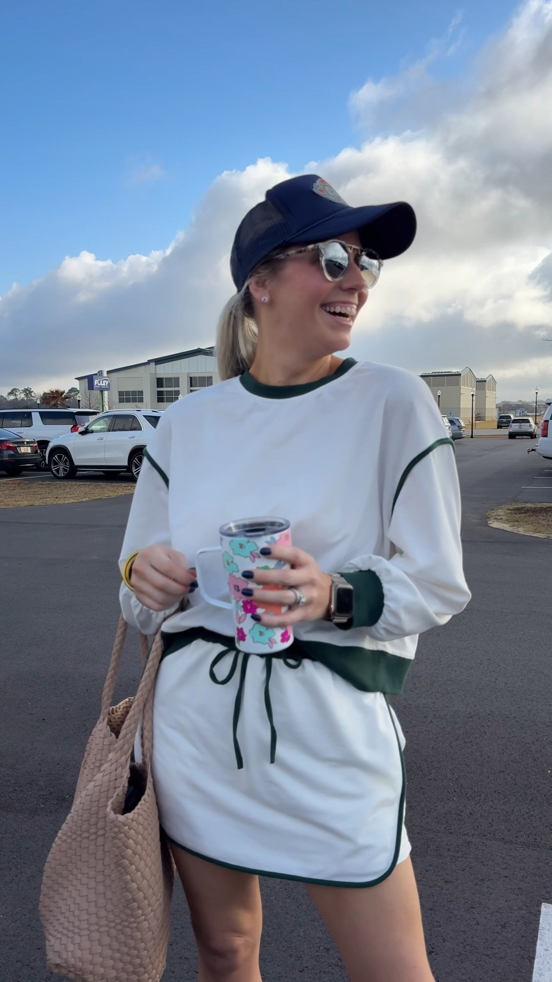 Volleyball mom fit! Set is Amazon and TTS! I’m in the small
Krewe Sunnies
Freya hat
Amazon tote 
Tory Burch sneakers 

#LTKWatchNow #LTKActive #LTKFindsUnder50