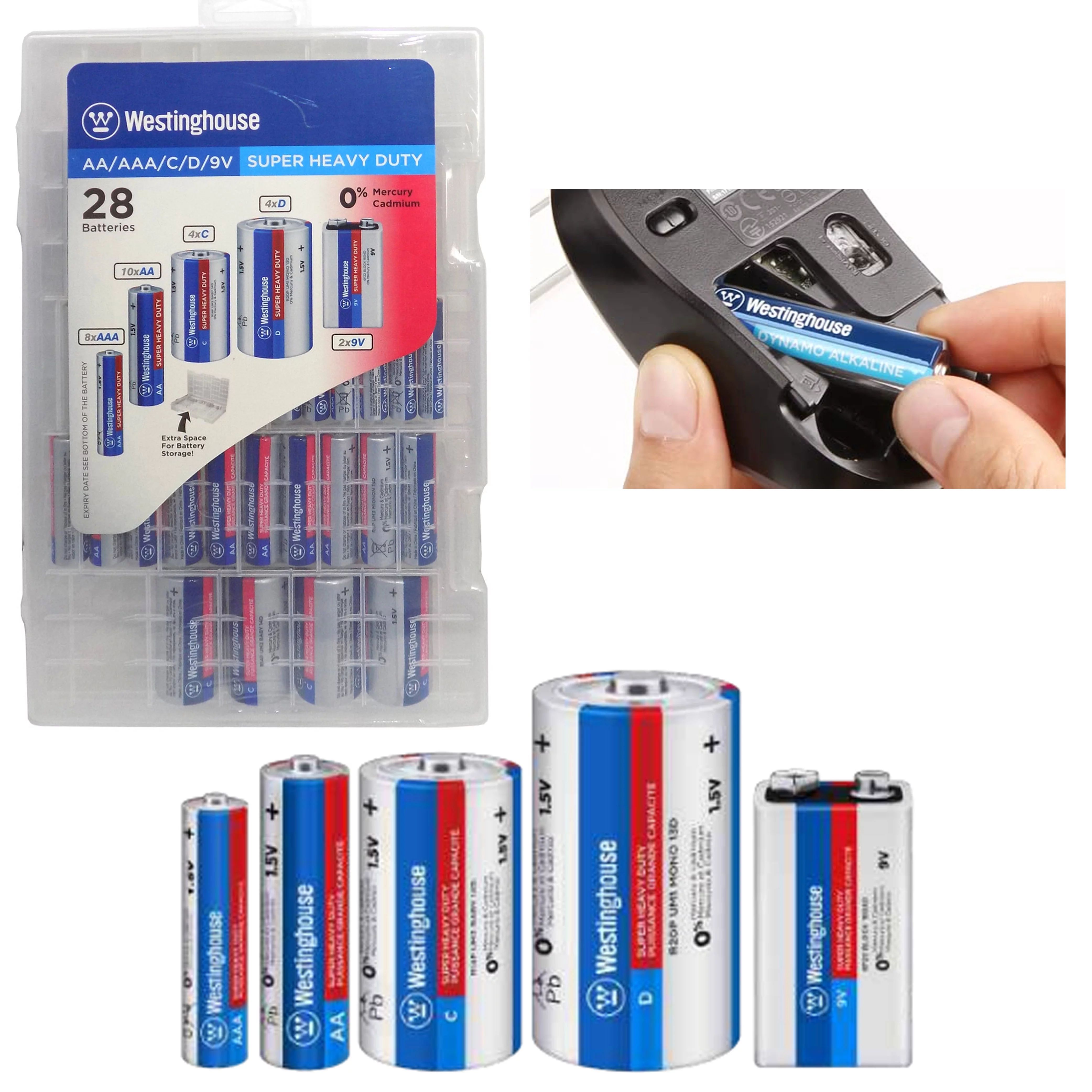 28 Pc Assorted Batteries AA Triple A C D 1.5V 9V Carbon Zinc Battery Toys Remote | Walmart (US)
