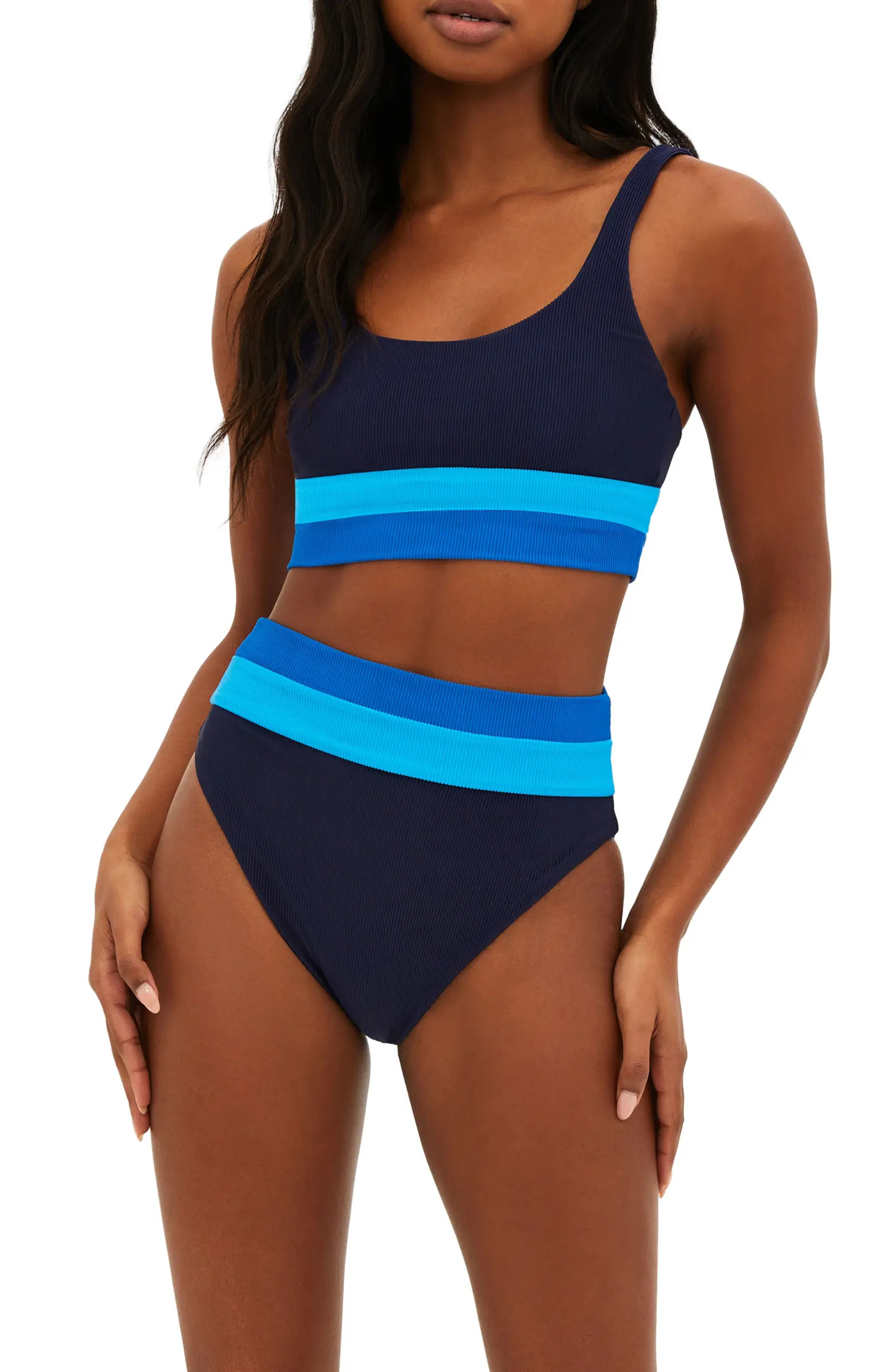 Heidi Colorblock High Waist Bikini Bottoms | Nordstrom