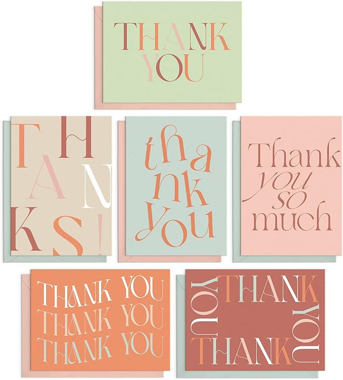 S&O Boho Thank You Cards with Envelopes - Blank Thank You Cards for Handwritten Messages - Thank ... | Amazon (US)