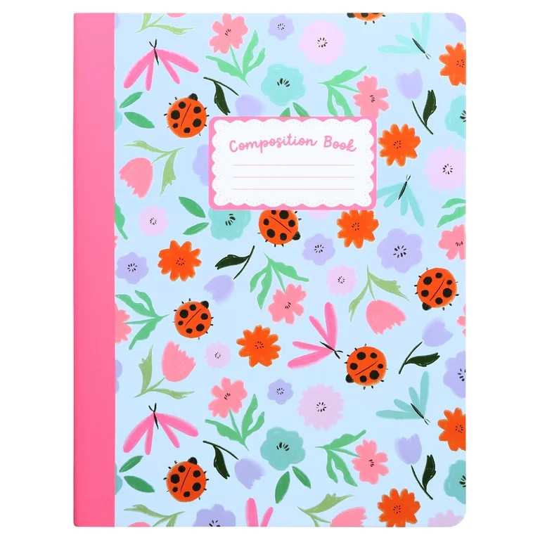 Pen+Gear Wide Ruled Composition Book, 7.5" x 9.75", Multicolor Ladybug, 80 Sheets | Walmart (US)