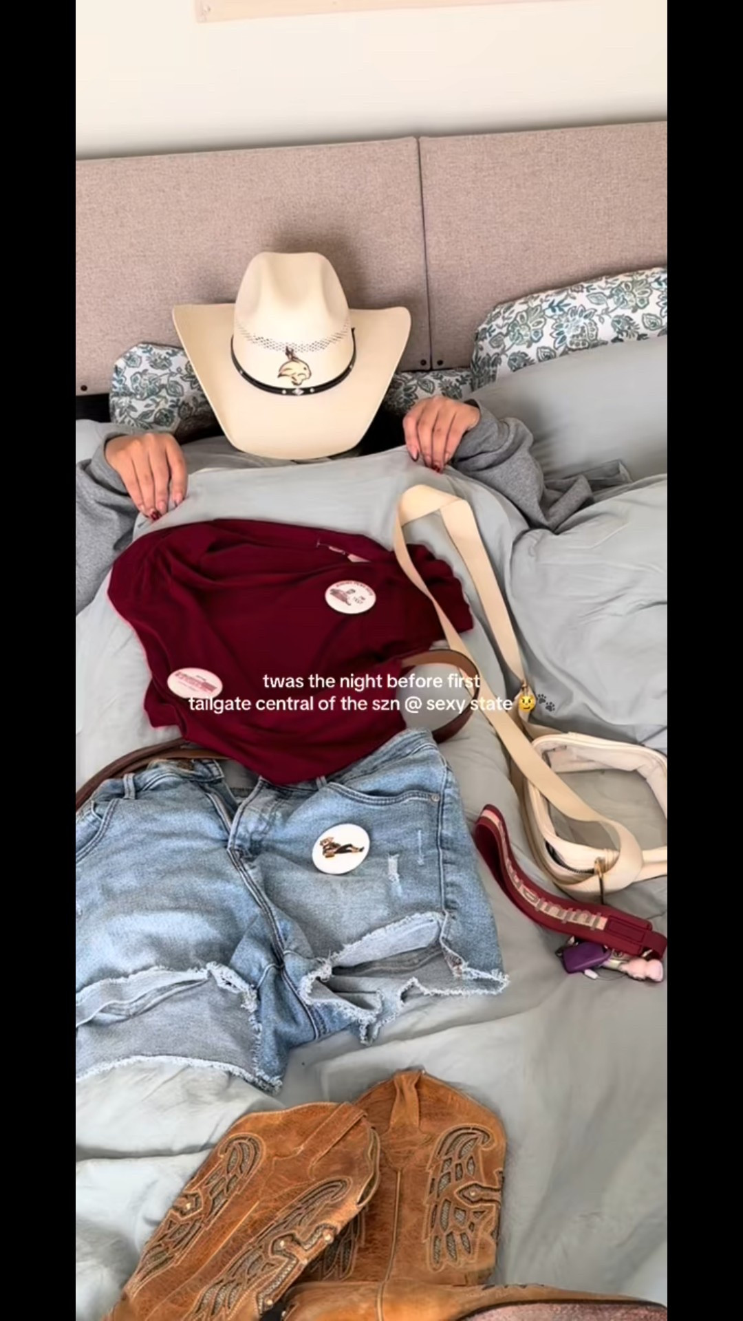 All ready for my first texas state tailgate of the 2025 season! this outfit was perfect for tackling the summer heat and the shorts didnt cause any chaffing or any pain! Would love to see your tailgate outfits besties! 😇 

#LTKStyleTip #LTKFindsUnder50 #LTKSeasonal