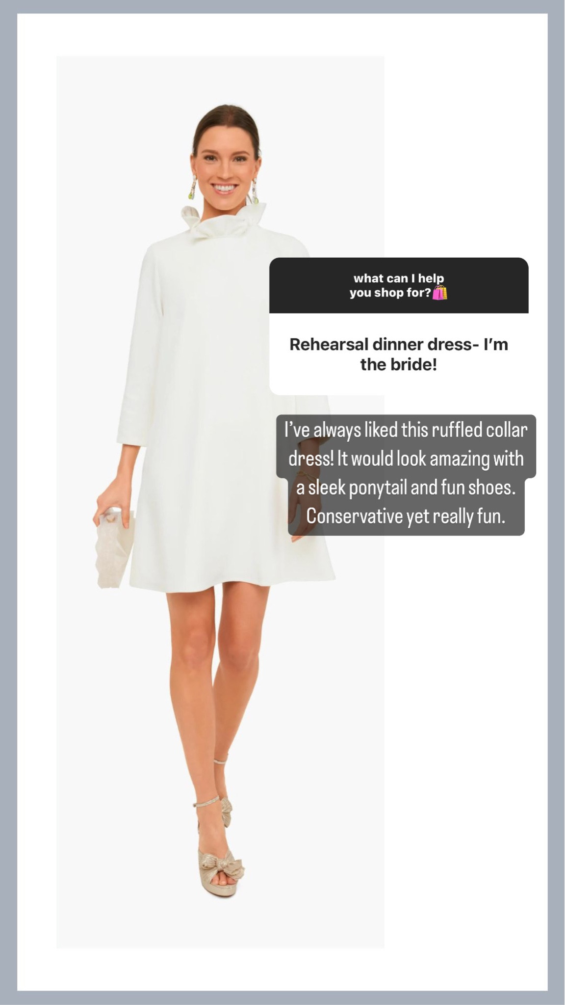 White rehearsal, dinner, dress, rehearsal, dinner, white dress, short, white dress, short, rehearsal, dinner dress.

#LTKwedding #LTKstyletip #LTKSeasonal