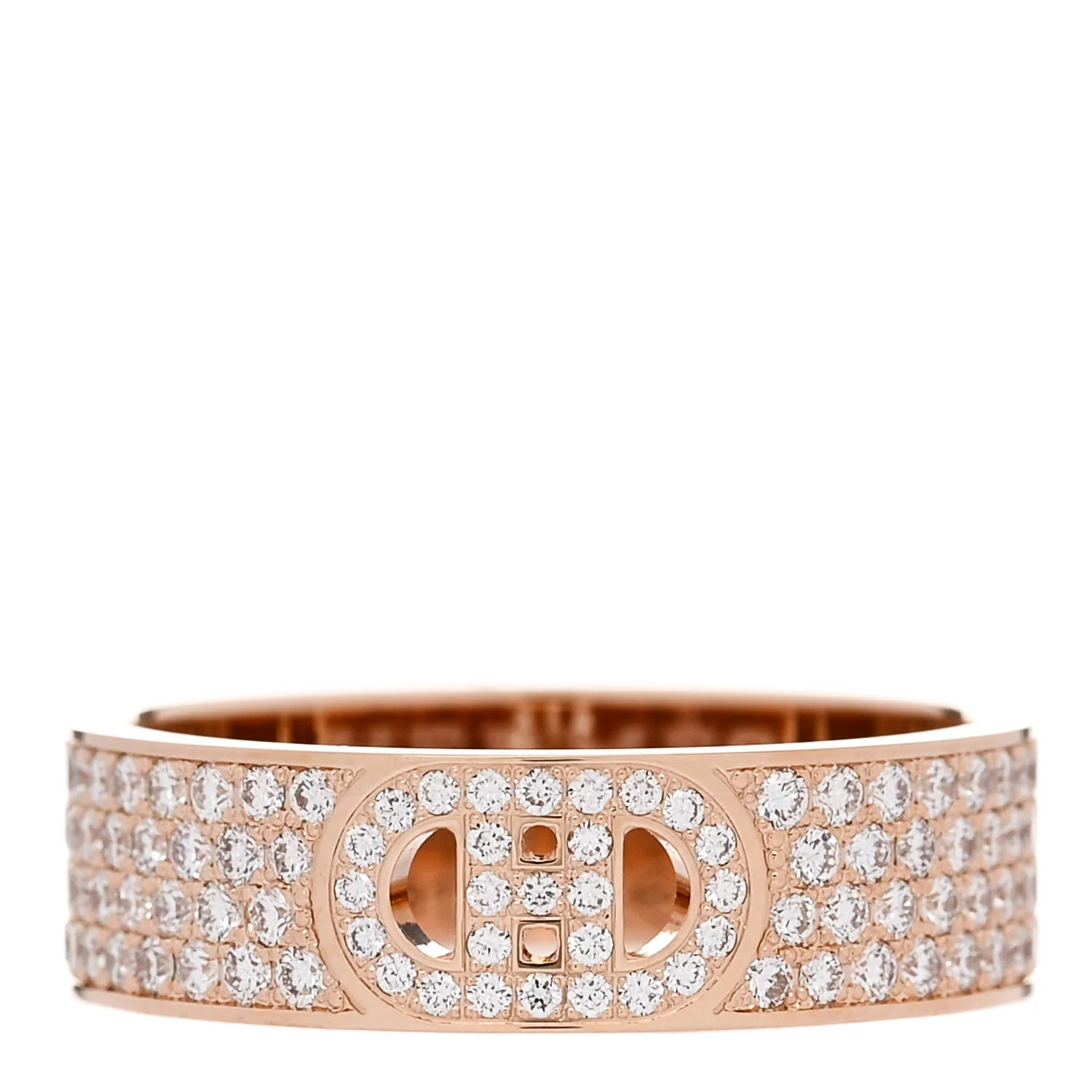 18K Rose Gold Diamond PM H D'Ancre Pave Ring 53 6.25 | FASHIONPHILE (US)